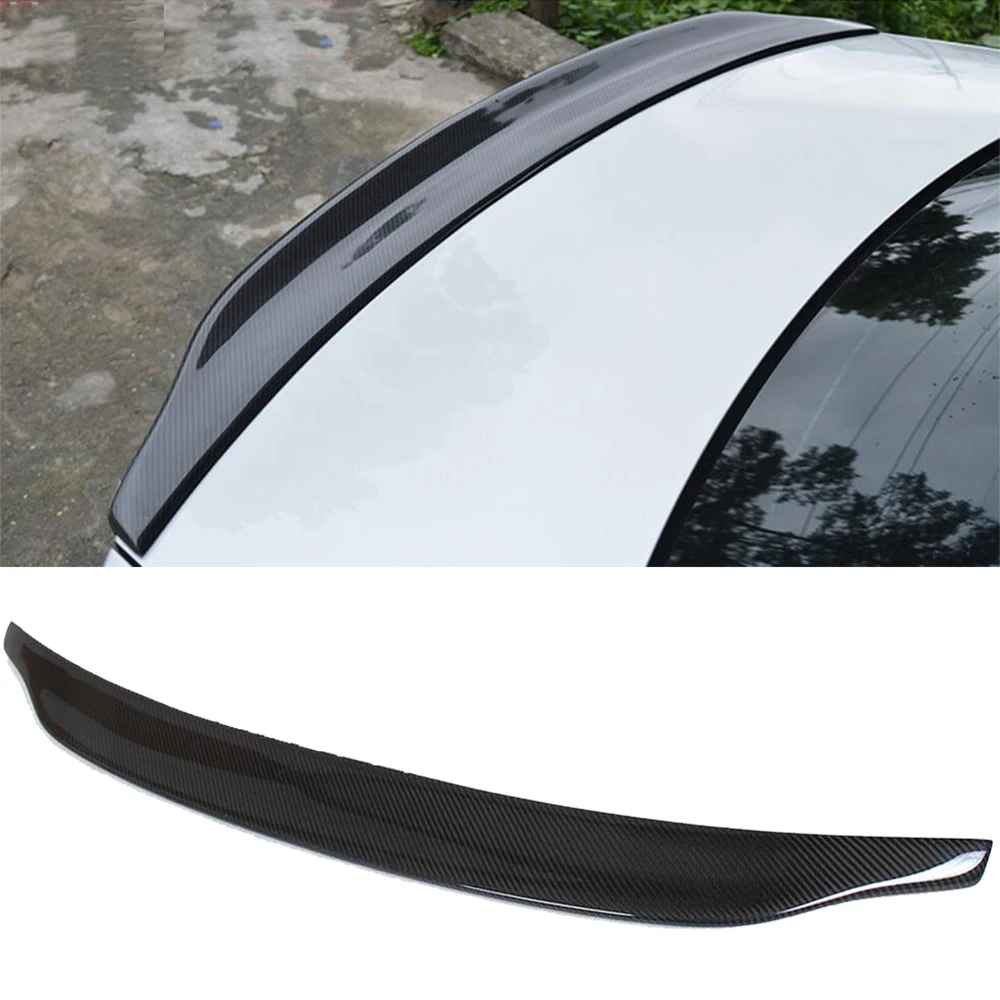 Carbon Fiber Car Rear Spoiler Wing Lip For Audi A5 Coupe Standard Bumper 2008-2015 Rear Trunk Wing Spoiler Sticker FRP Grey