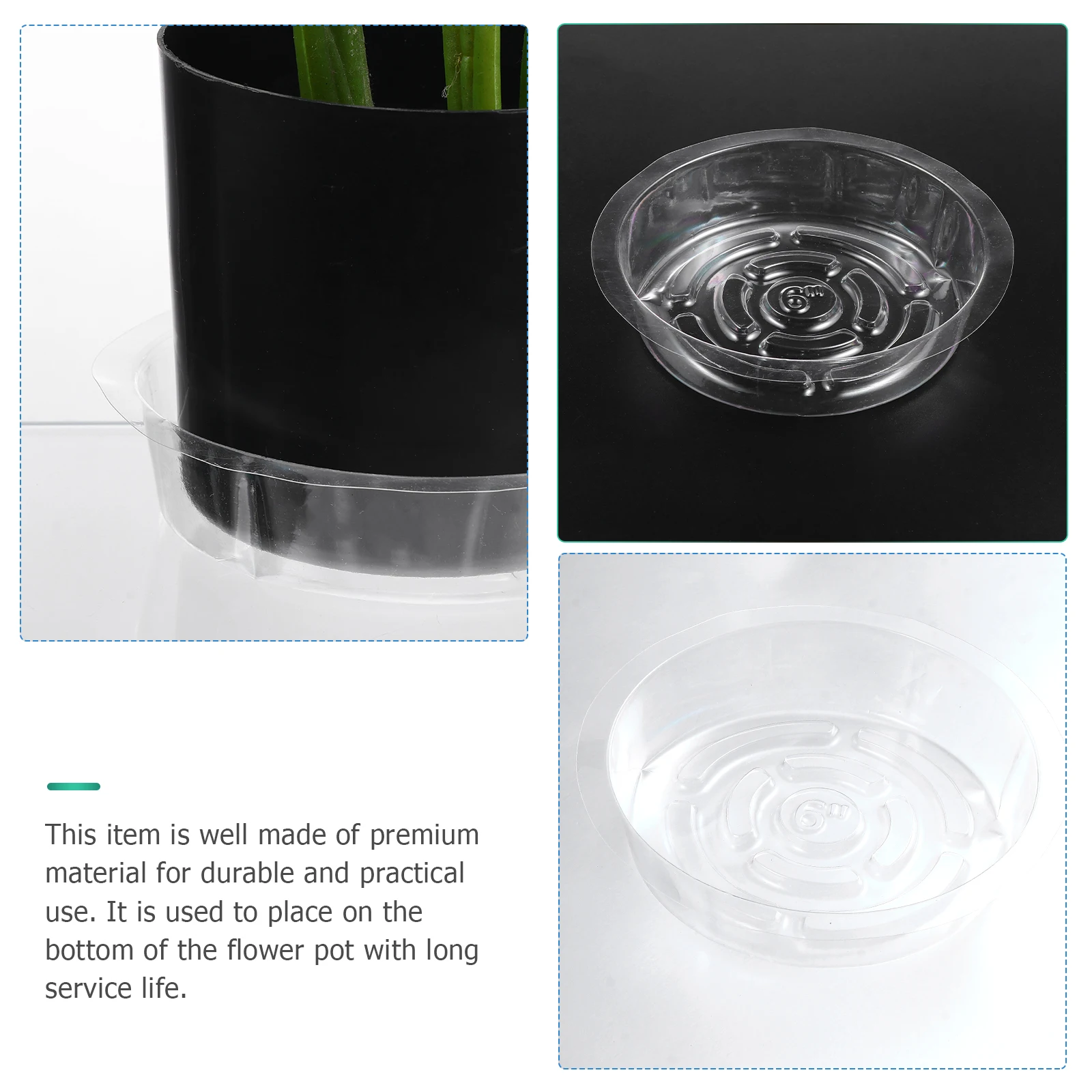 

25Pcs Plastic Saucers Durable Lightweight Drainage Tray Office Plant Planter Holder Tray Drainage Holder