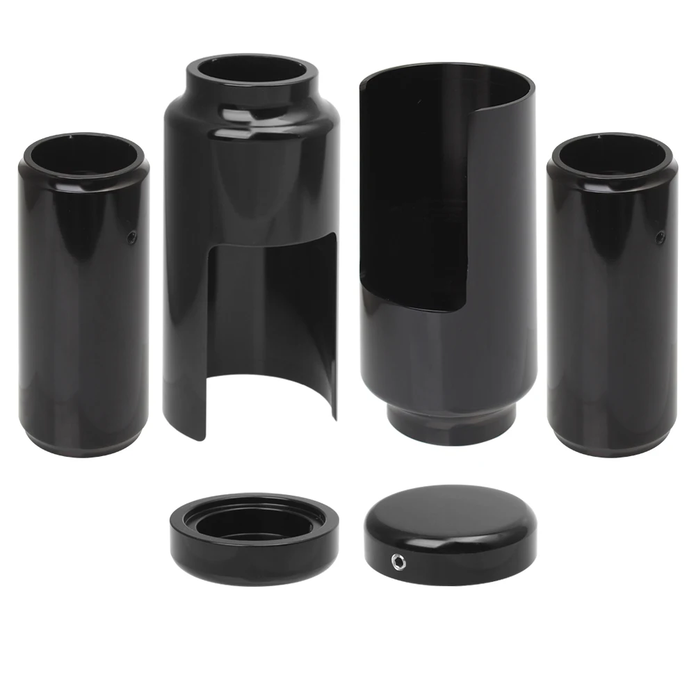 Motorcycle Black Upper Lower Front Fork Cover Tube Cap Kits Protector For Harley V-Rod Vrod Muscle Night Rod Special 2007-2011