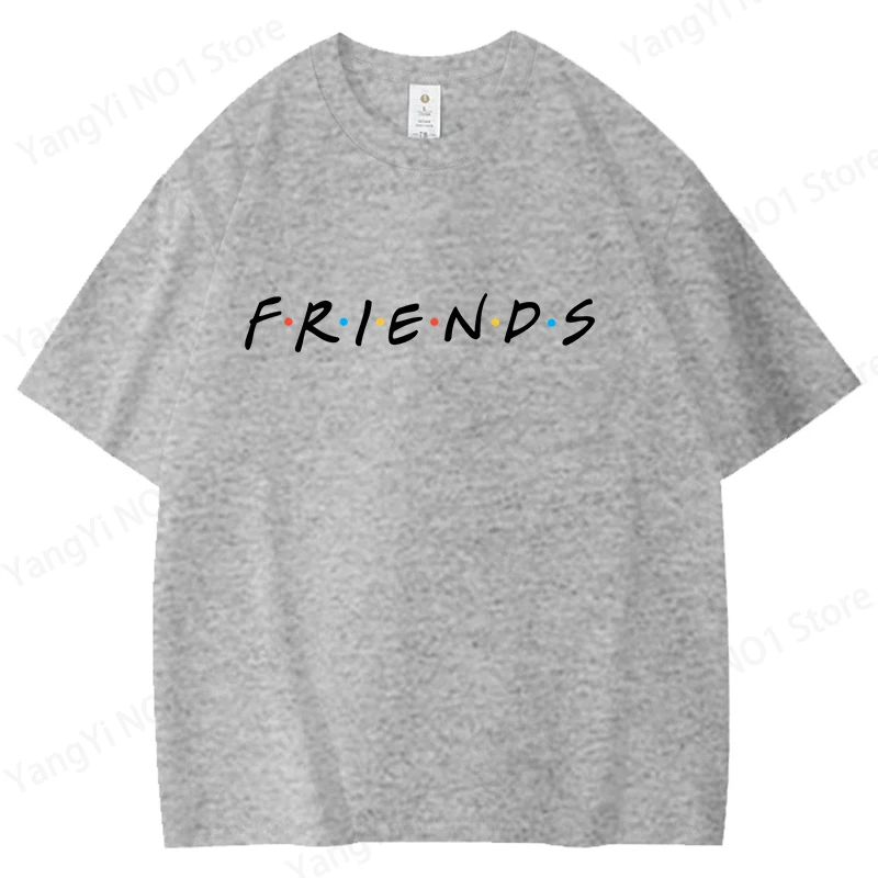 Friends Simple Classic Letter Printed Men's Women's T-shirt Summer Casual Cotton Graffiti Couple T-shirt Trendy Urban Streetwear