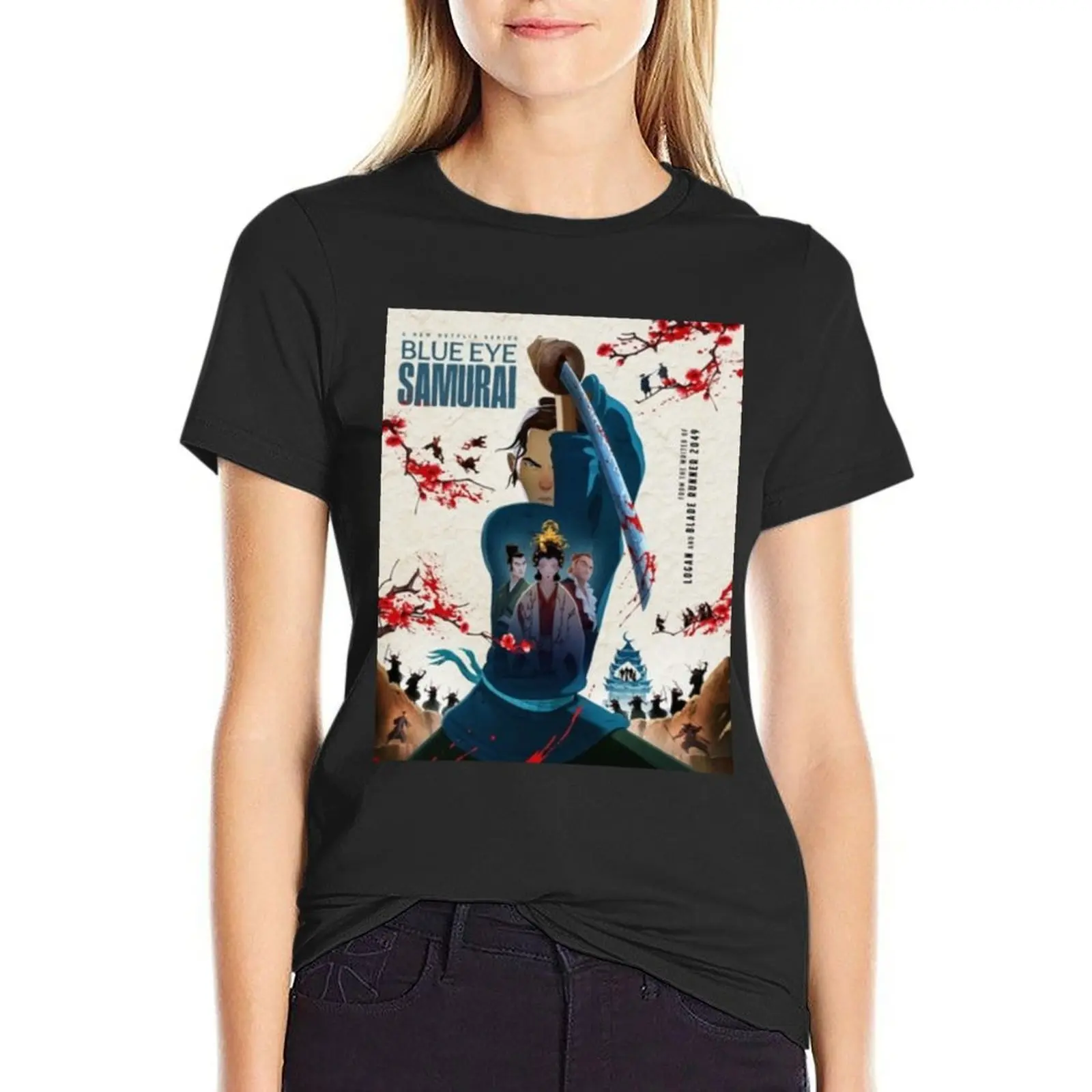 

blue eye samurai T-Shirt customs anime hippie clothes t shirts for Women loose fit
