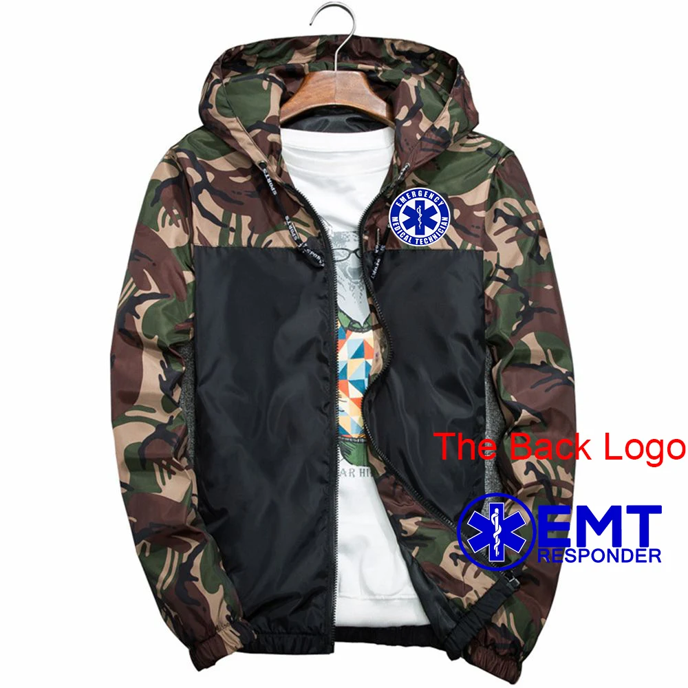 EMT Emergency Ambulance 2024 New Men Spring and Autumn Printing Harajuku Comfortable Casual Fashion Four-Color Camouflage Coat