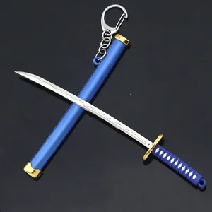 سلسلة مفاتيح أنيمي من قطعة واحدة للرجال والنساء، سيف Roronoa Zoro، سيف غمد، سكين ثلج، كاتانا، 8 ألوان، 15 سم أفضل 6 مبيعا من قطعة واحدة من سيف بروك - رقم 4