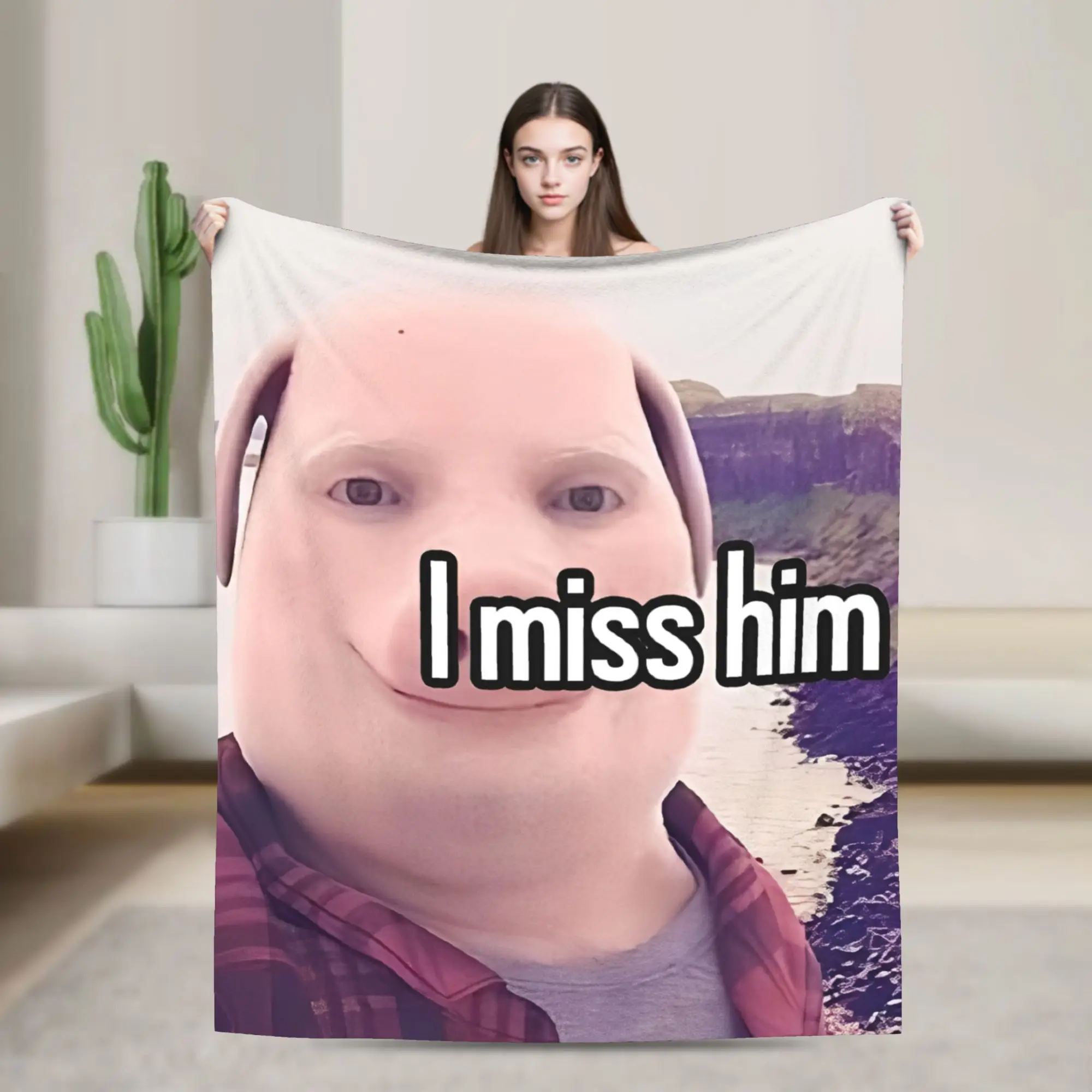 John Pork Is Calling Blanket Quality Super Soft  Bedding Throws Autumn Airplane Travel Outdoor Funny Bedspread