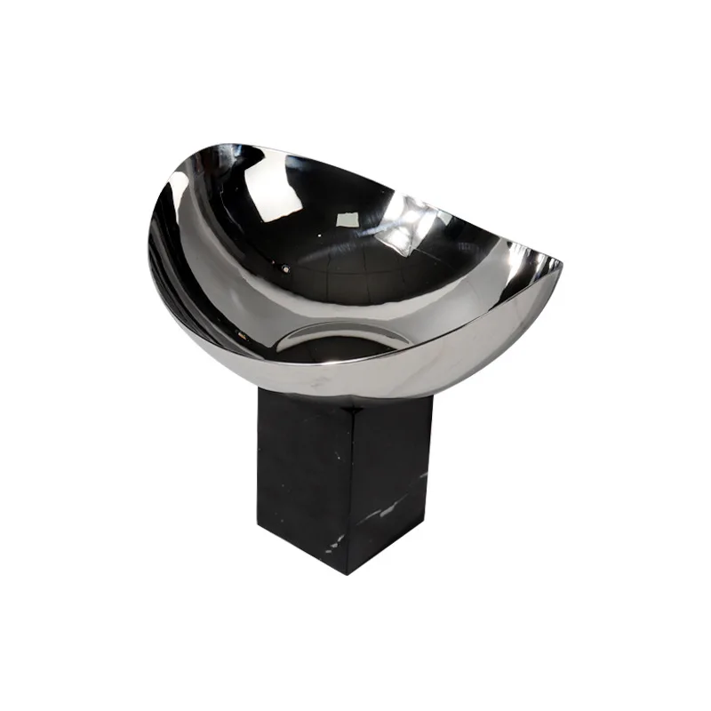 

Modern light luxury marble fruit tray, home hotel living room desktop dried fruit snacks dessert storage display tray