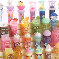 12 pcs Cute Beverage Bottle Shape Pencil Cap Pen Cover Pencil Extender School Stationery Supplies Plastic Pencil Protector