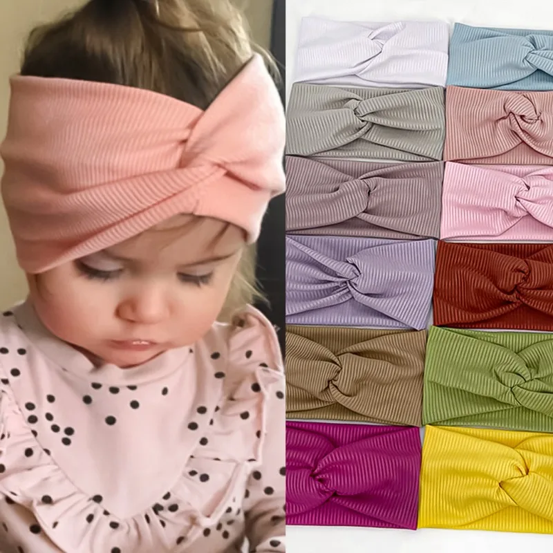 Baby Headband Ear Warmer Hat Winter Autumn Turban Hats Baby Girl Headbands Soft Elastic Twisted Knot Newborn Toddler Hats Cap