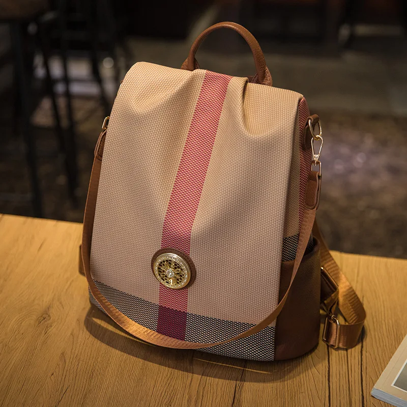 

Popular Backpacks for Women Vintage Metal Buckle, High-Sense Simple Design,Versatile for Travel/Commute, Matches Sweaters/Chinos