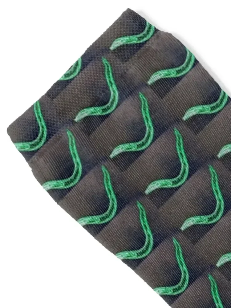 Green Worm Socks custom sports halloween cycling Men Socks Women's