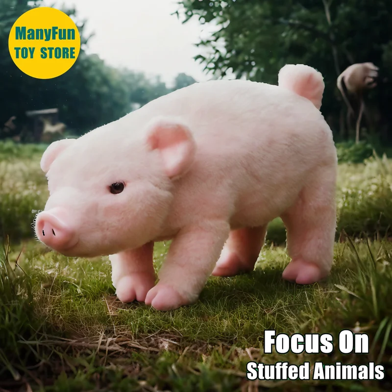 

Pink Pig Plush Toy - Realistic Hog Stuffed Animal, Lifelike Boar Sow Plushie Simulation Doll Gift For Collectors