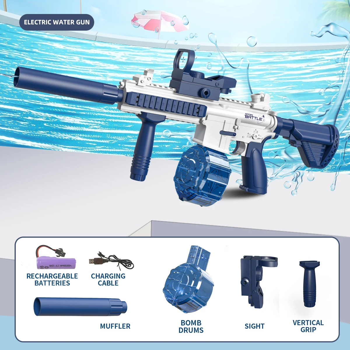 M416 Electric Water Gun Fully Automatic Shooting Toy Summer Beach Outdoor Entertainment Children'S And Adult Gifts toy