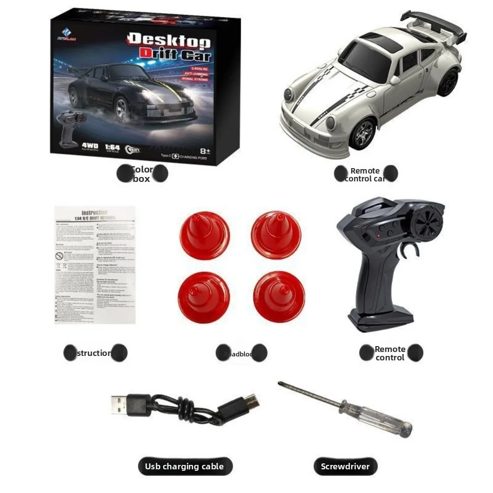 

New 1/64 Scale Drift RC Car 2.4GHz Four Wheel Drive Mini Racing Model High Speed Remote Control Car Gift For Boys