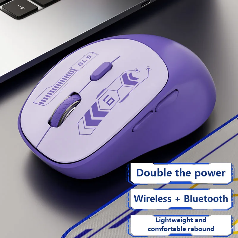 2.4G Wireless Ergonomic Mouse Bluetooth Battery Version Dual Modes Portable Silent Click For Tablet PC Laptop For Office Library