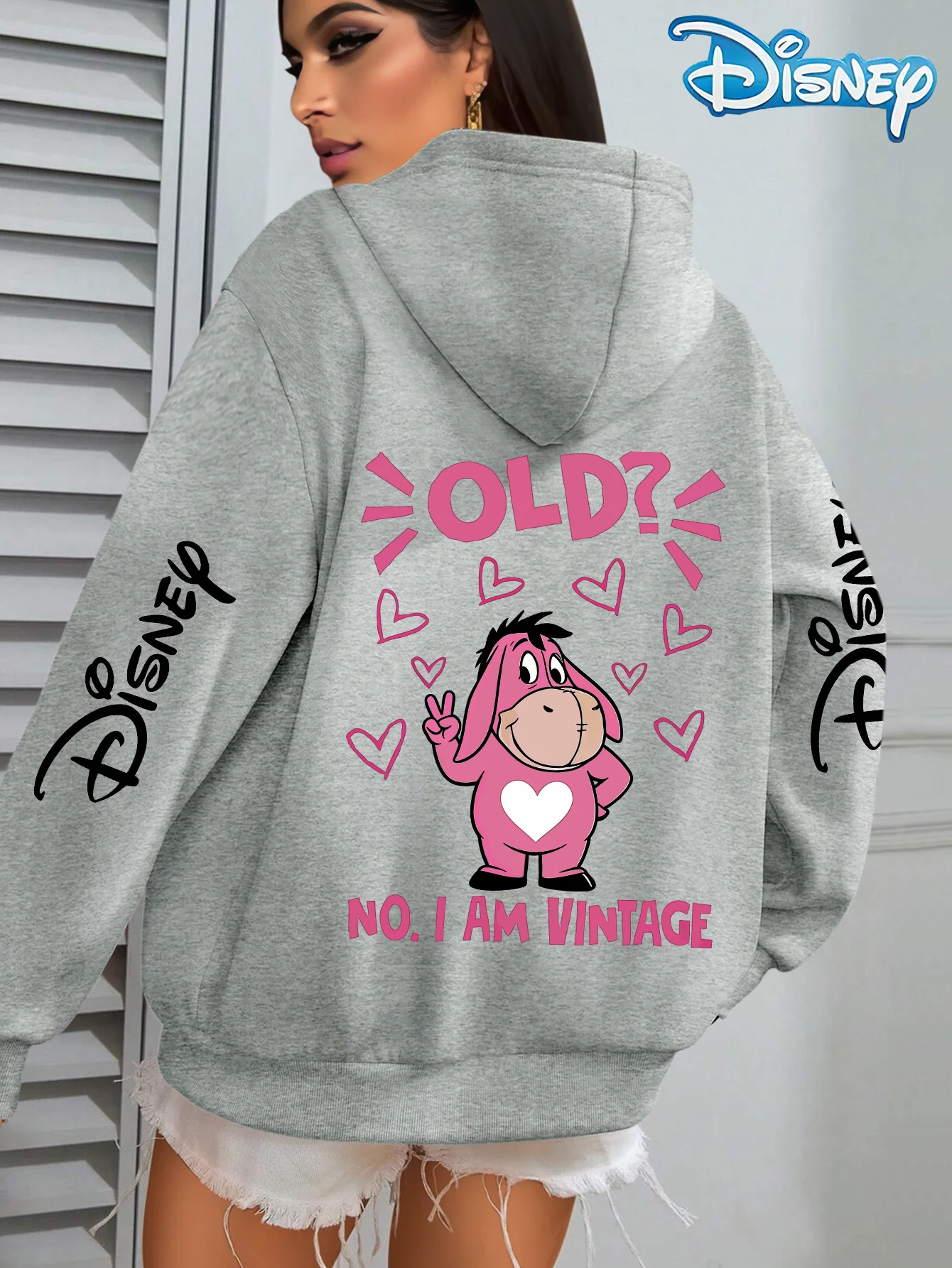 

Женская толстовка с капюшоном Disney с рисунком Эйора — унисекс, осенне-зимняя флисовая толстовка с капюшоном для повседневного использования на открытом воздухе, для любого случая