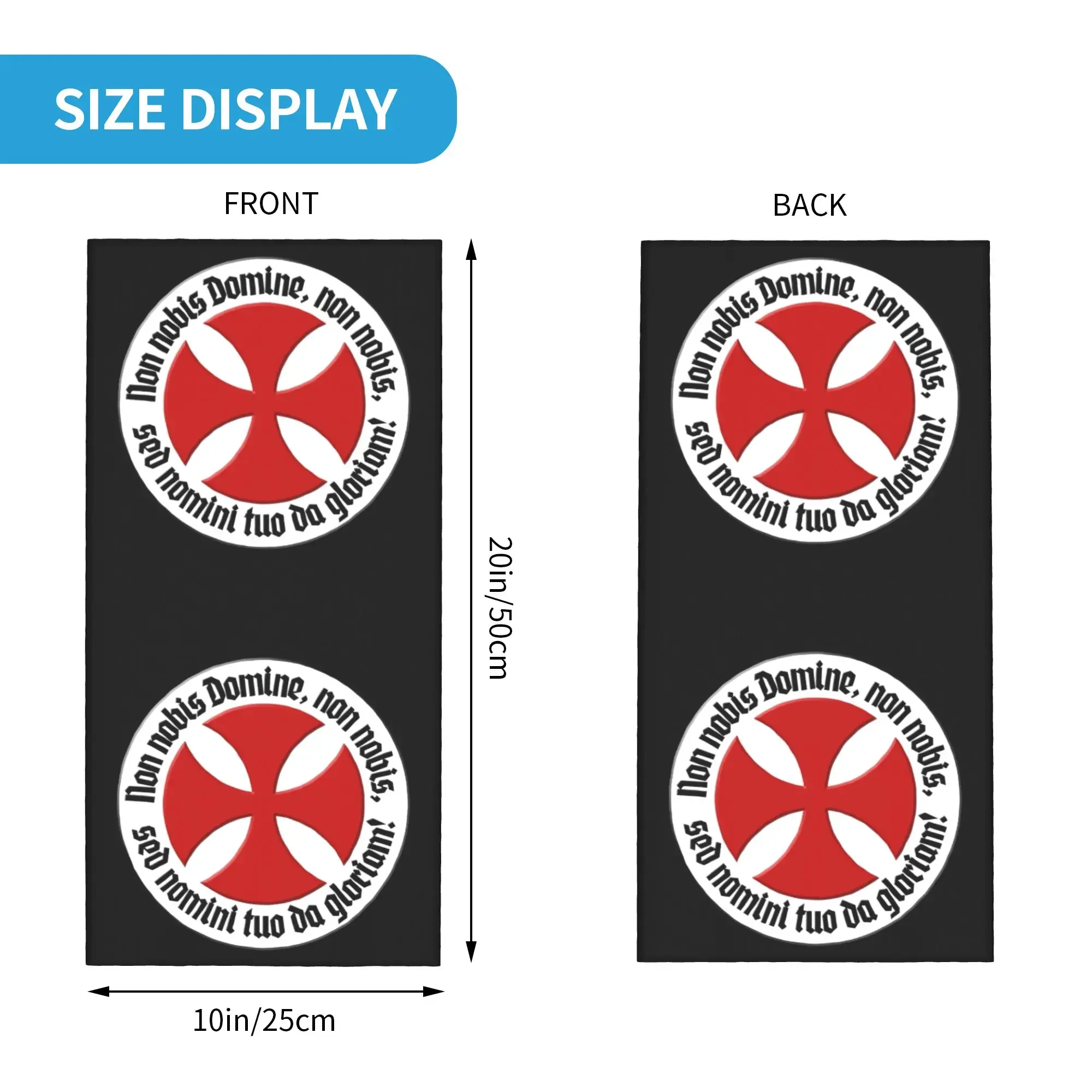 New Medieval Knights Templar Cross Bandana Winter Neck Warmer Windproof Wrap Face Scarf Christian Crusader Warrior Gaiter Headba