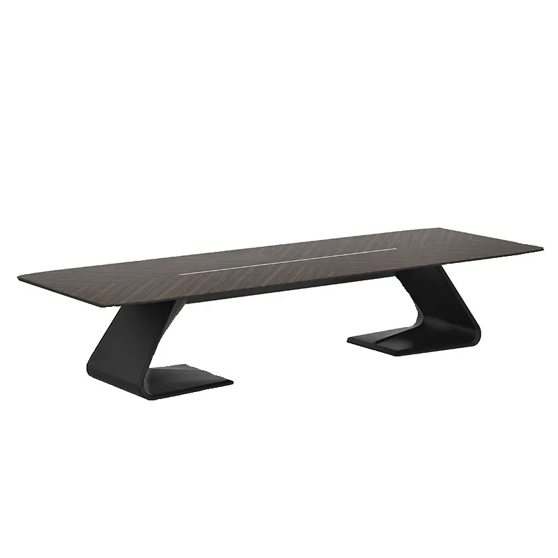 

Высококачественный длинный конференц-стол из эбенового дерева, современный и минималистичный большой стол для конференц-залов.