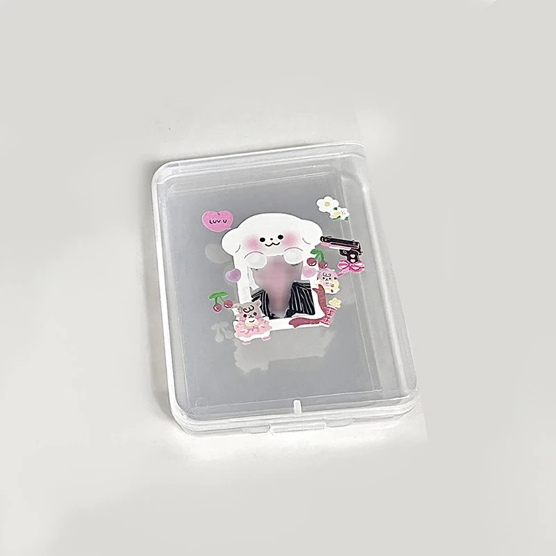 INS Transparent Plastic Storage Box Photocards Small Card Storage Box Desk Organizer Box Classification Box Stationery Box