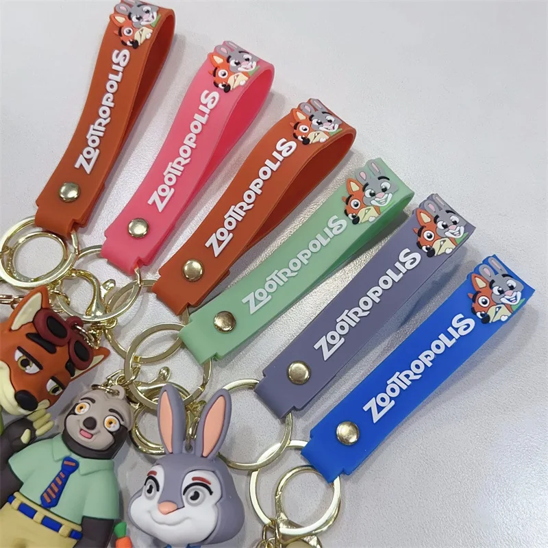 الجملة ديزني المفاتيح الكرتون فيلم Zootopia مفتاح سلسلة جوديث نيك كيرينغ حقيبة الظهر حامل مفاتيح السيارة اكسسوارات الهدايا