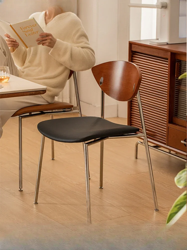 

Nordic solid wood dining chairs, household light luxury living room dining tables and chairs, simple small apartments