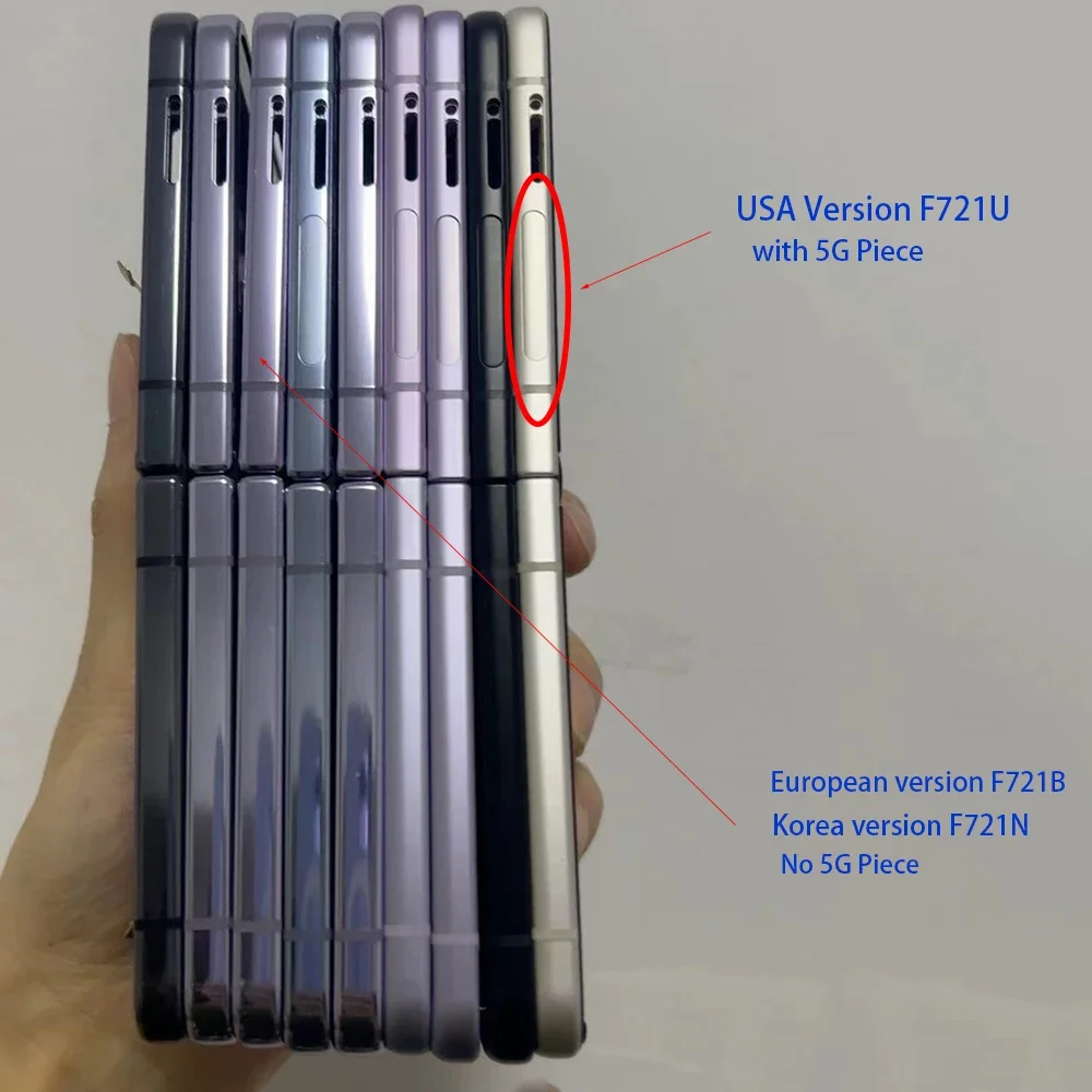 

Средняя рамка корпуса с шарниром, вращающимся валом, гибкий кабель в сборе, маленькие царапины для Samsung z flip 4 F721u F721B F721n f721