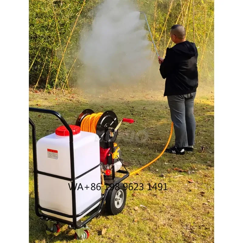 Hand Push PullTrolley Sprayer, Agricultural Power Pesticide Pump Sprayer for Farm and Garden Maintenance Tools