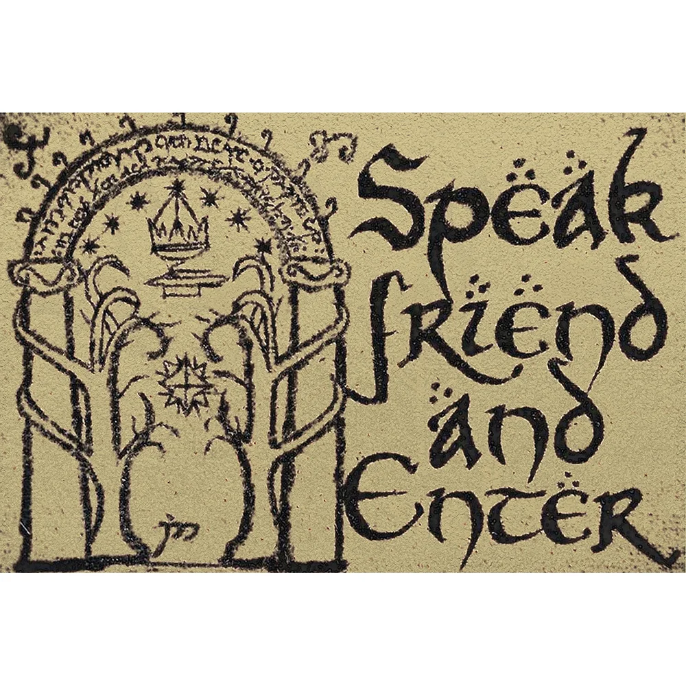 

Speak Friend and Enter Doormat Hello Welcome Doormat Housewarming Gift Door Mat Doormat 18x30 15.7x23.6