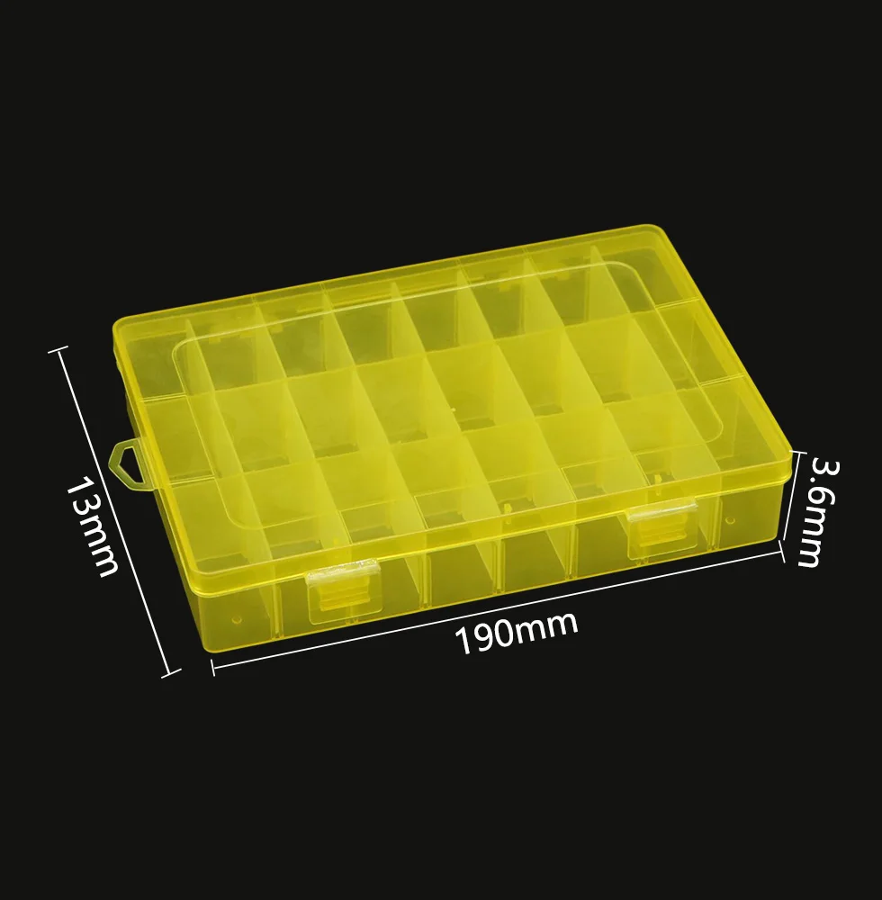 24 Slots Separable Colorful Portable Jewelry Tool Storage Box Container Ring Electronic Parts Screw Beads Organizer Plastic Box