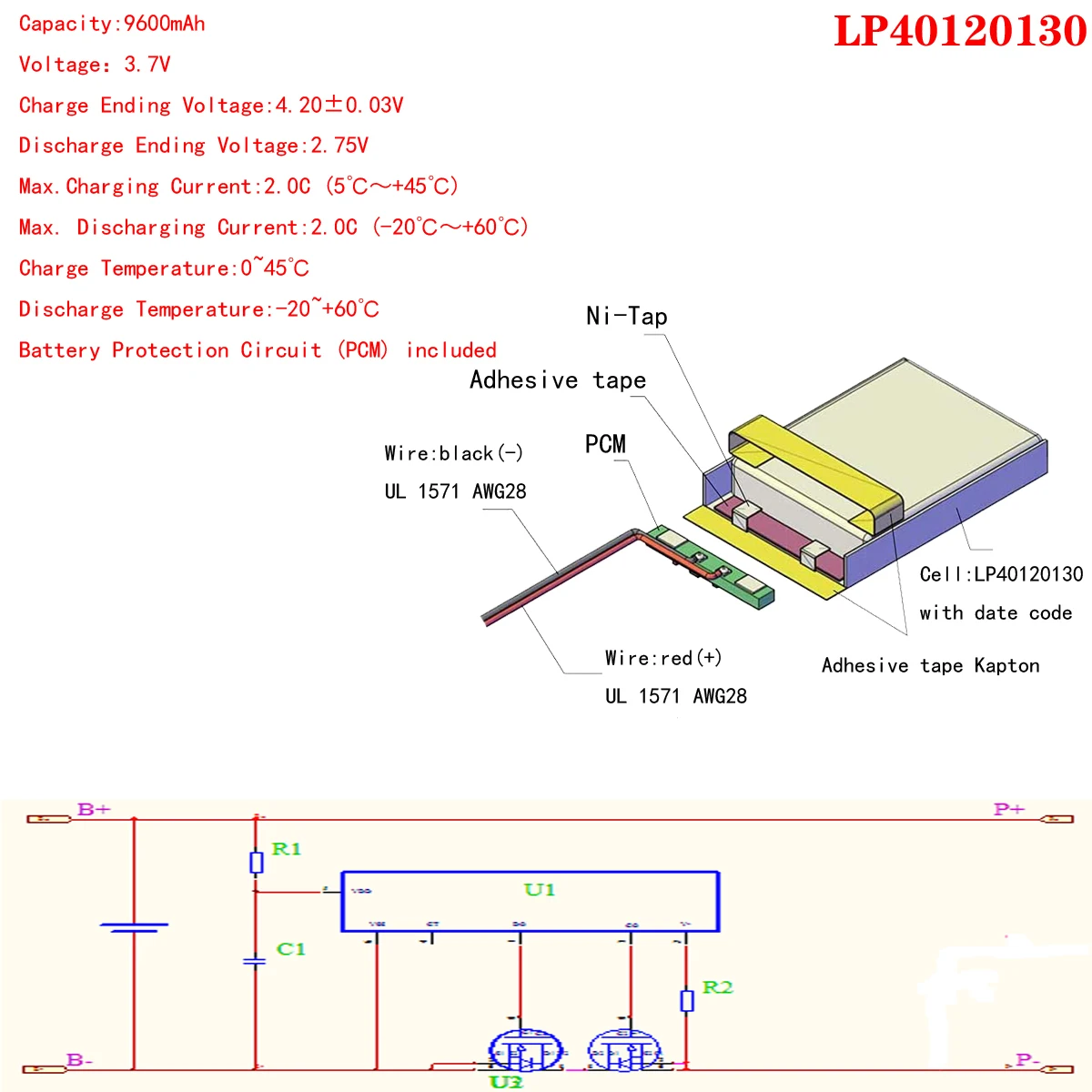 3.7V 9600mAH 40120130 (Real Capacity) Li-ion battery Battery Cell for 9.7\