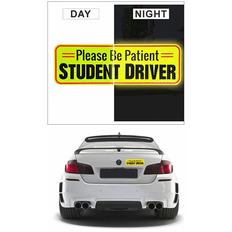 Novice Driver Magnets Car Reflective Stickers Adhesive Tape Night Reflective Car Warn Stickers New Driver Auto Accessories