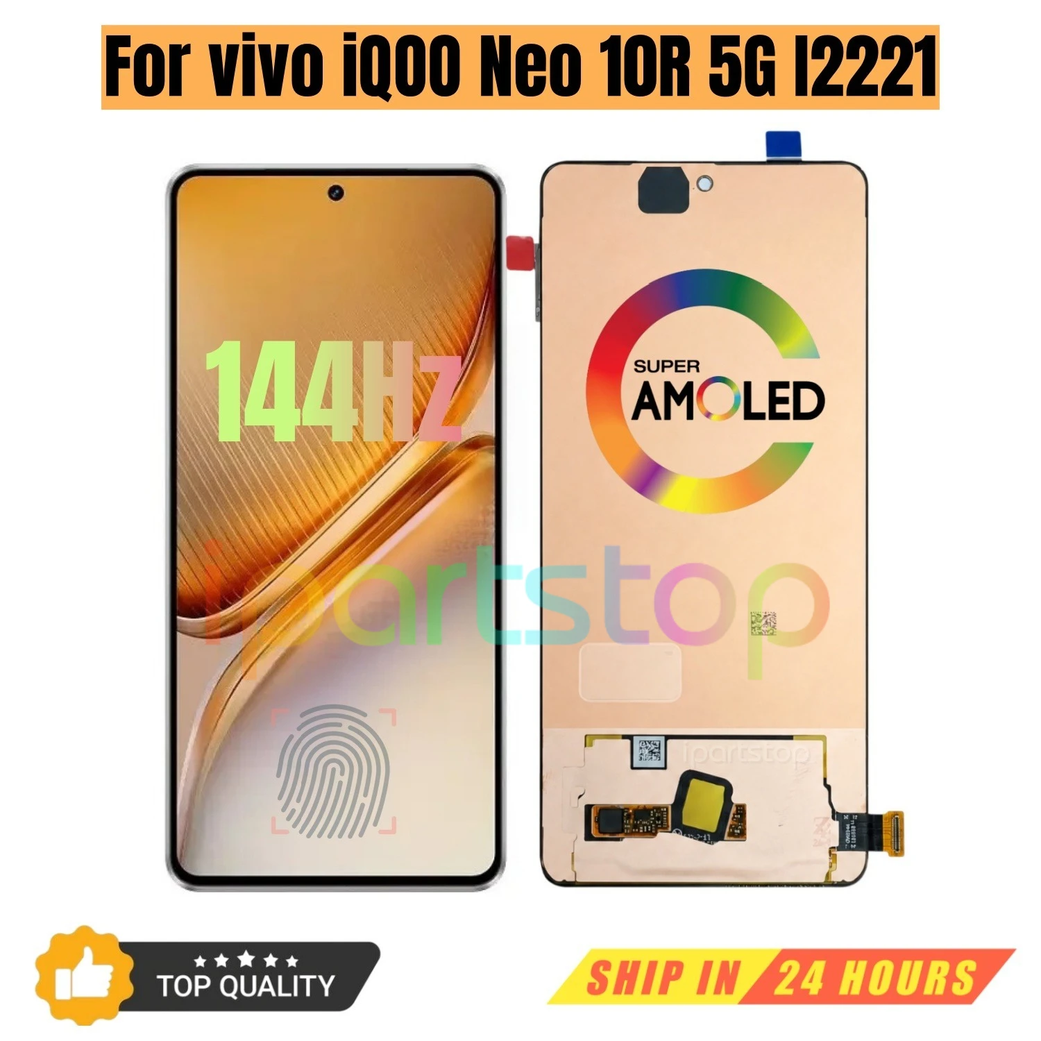 iParts Replacement New Display for vivo iQOO Neo 10R 5G I2221 144Hz AMOLED Touch Screen Digitizer Assembly OEM all Functions