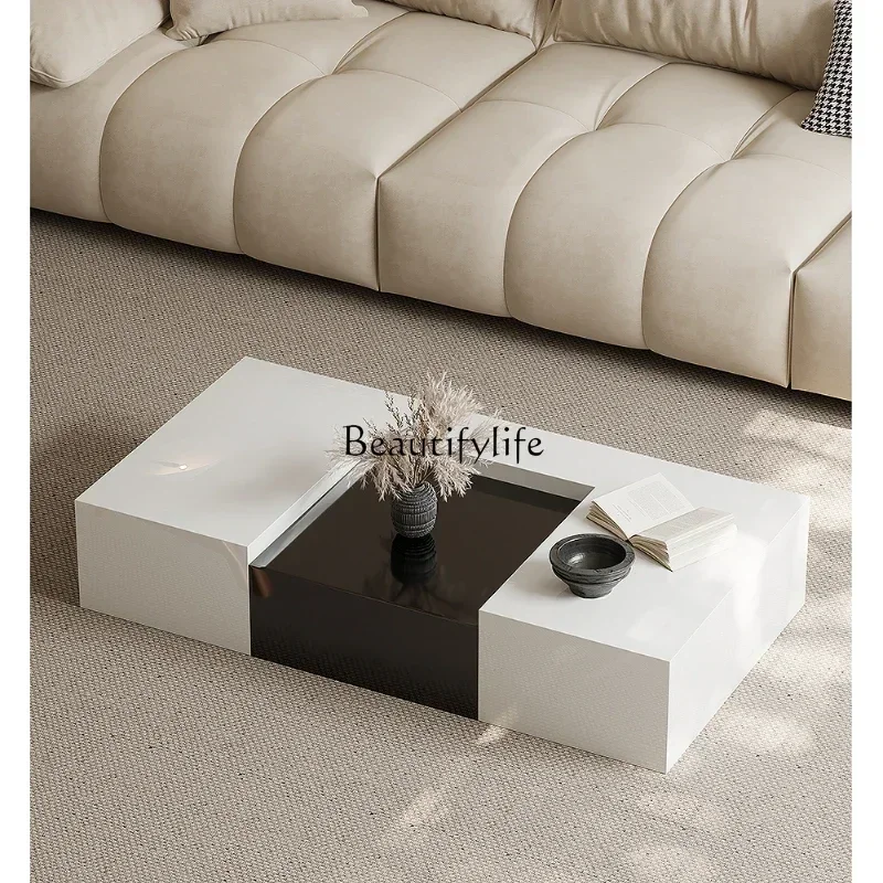 

Italian minimalist coffee table rectangular rock slab modern minimalist high-end living room high-end sense