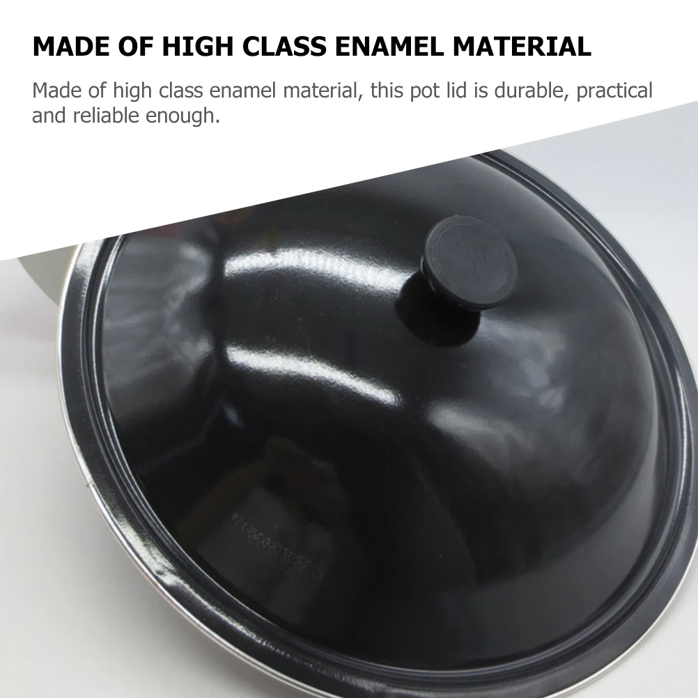 

Enamel Pot Lid Kitchen Supplies Household Pan Cover Splatter Screen for Frying Pots Anti-Scald Handle for Pans