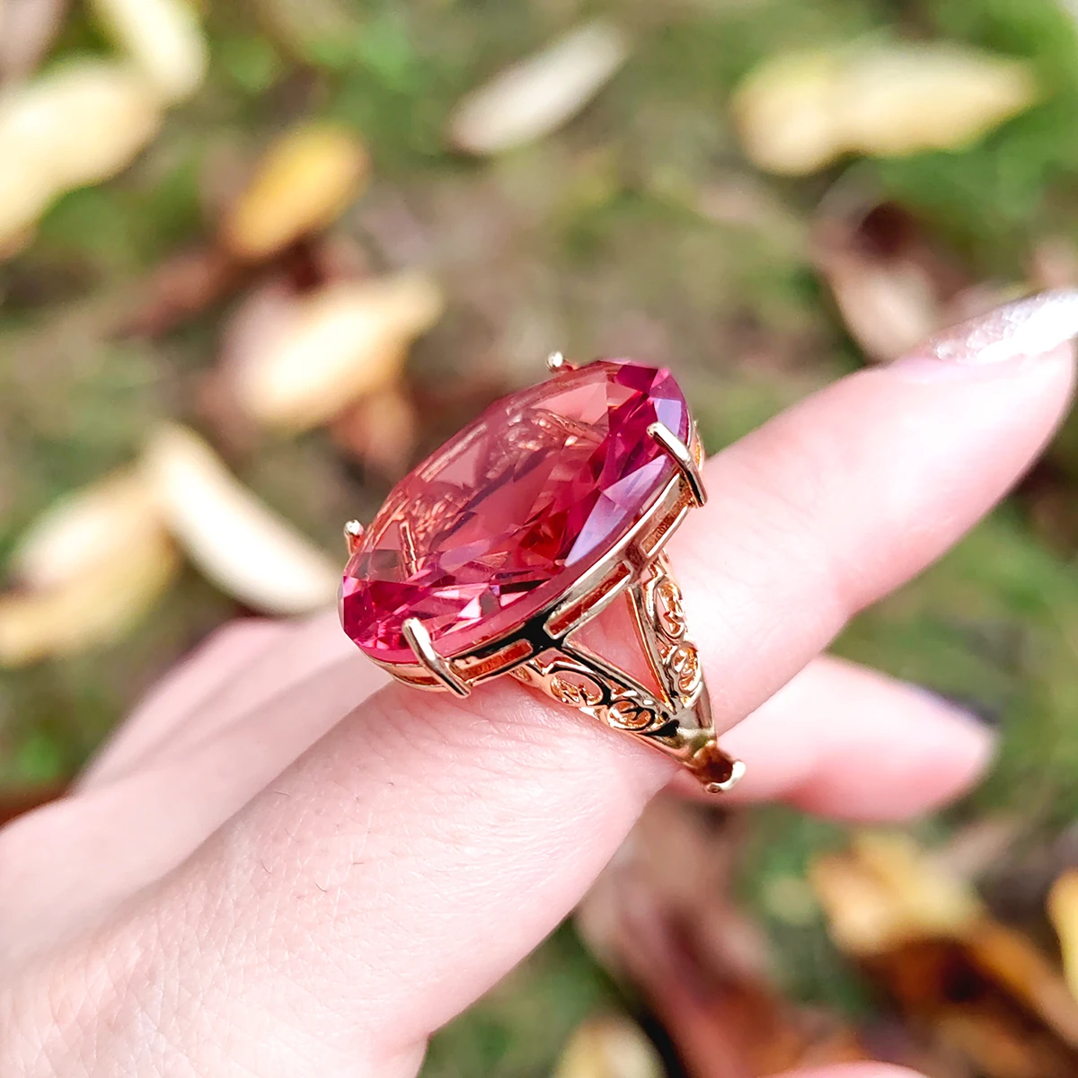 Türkischer Farbwechselnder Edelstein Sultanit Ornamente Ovaler Ring Mode Einfache Ringe für Damen Schmuck – Detail 8