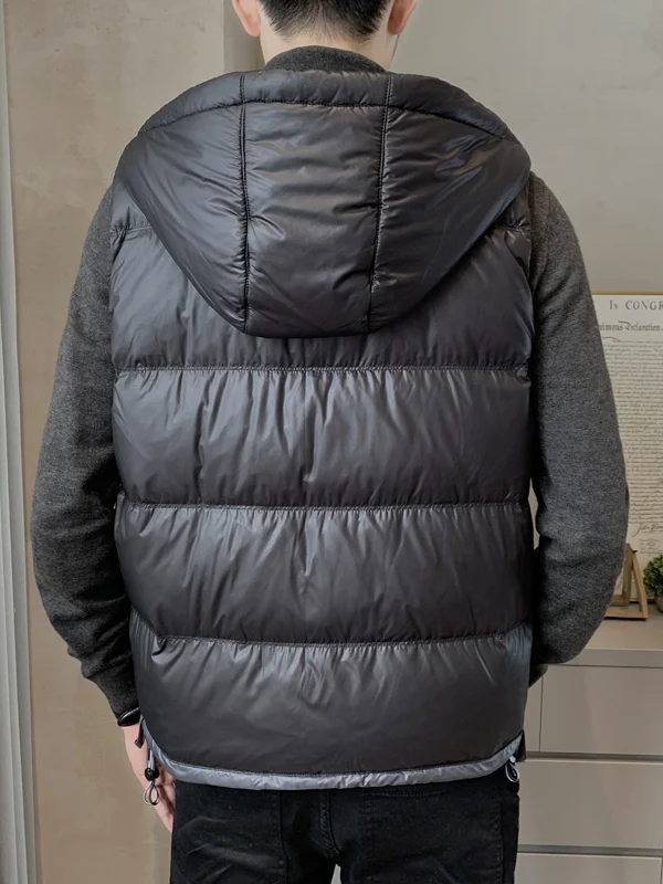 

Мужской утепленный жилет с капюшоном, теплая верхняя одежда, модный свободный крой, полиэстер, стеганый, на молнии, цветной