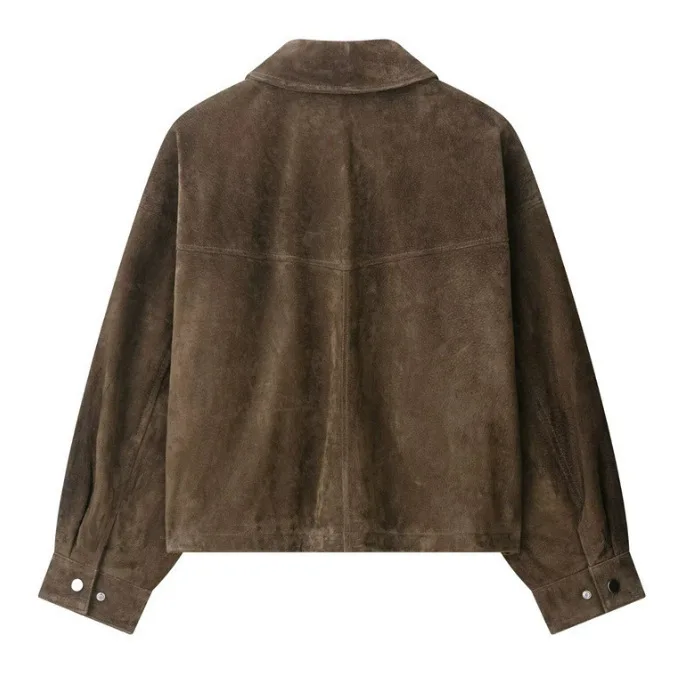 Boxy Fit Lapel Coat, with Flap Pockets & Snap Buttons, Vintage Style Casual Outerwear, Ideal for Daily Wear & Street Fashion