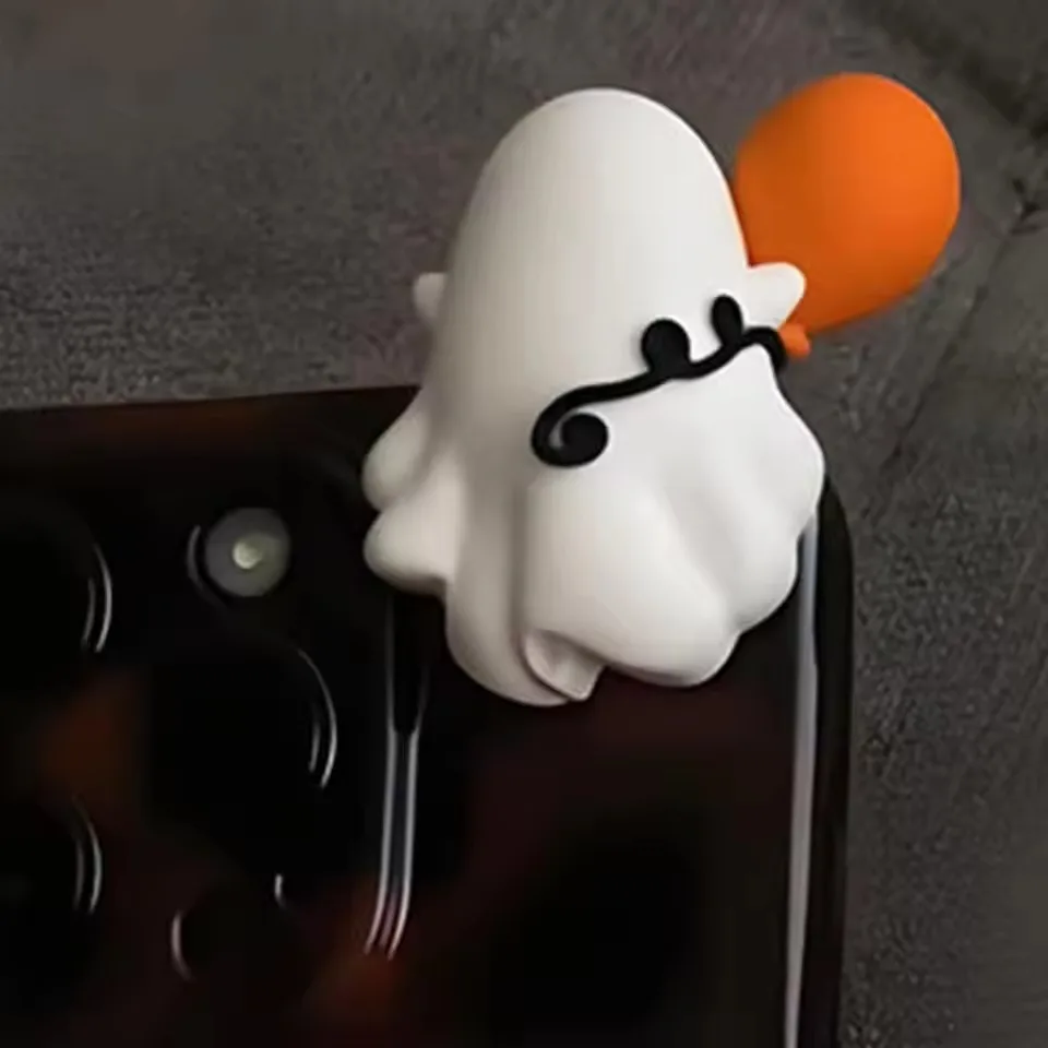 هالوين شبح الهاتف الأصدقاء شبح صغير أرقام لاصق ملحقات الهاتف لطيف عصا على شبح الهاتف توبر لديكور الهاتف الذكي