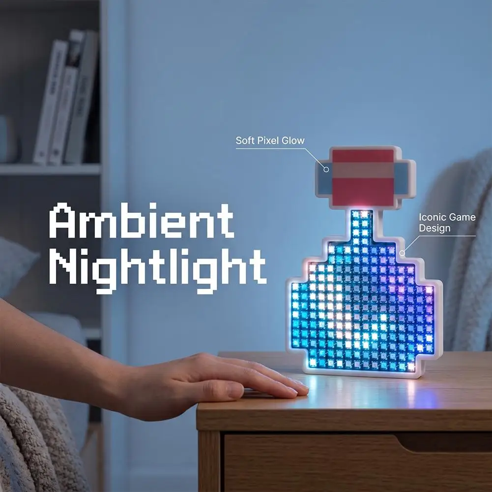 Pixel Potion Bottle Light Shake Sensing Dynamic Light Effect USB-C Charging Color LED Desk Lamp Gaming Room Decorative Ornament view 5