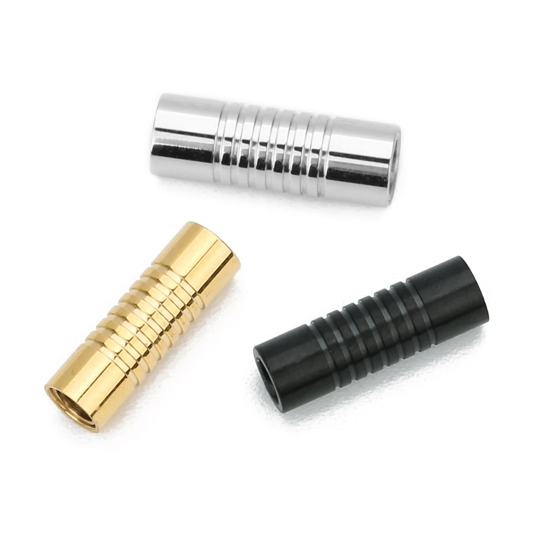 5pcs Stainless Steel Round Magnetic Clasps Silver Tone Golden Connector Fit 2mm 3mm 4mm 6mm 8mm Leather Cord Bracelets Findings