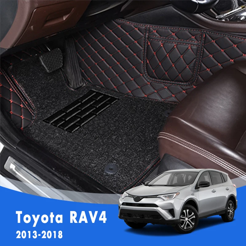 

For Toyota RAV4 Rav 4 IV XA40 2018 2017 2016 2015 2014 2013 Luxury Double Layer Wire Loop Car Floor Mats Carpets Dash Foot Pads