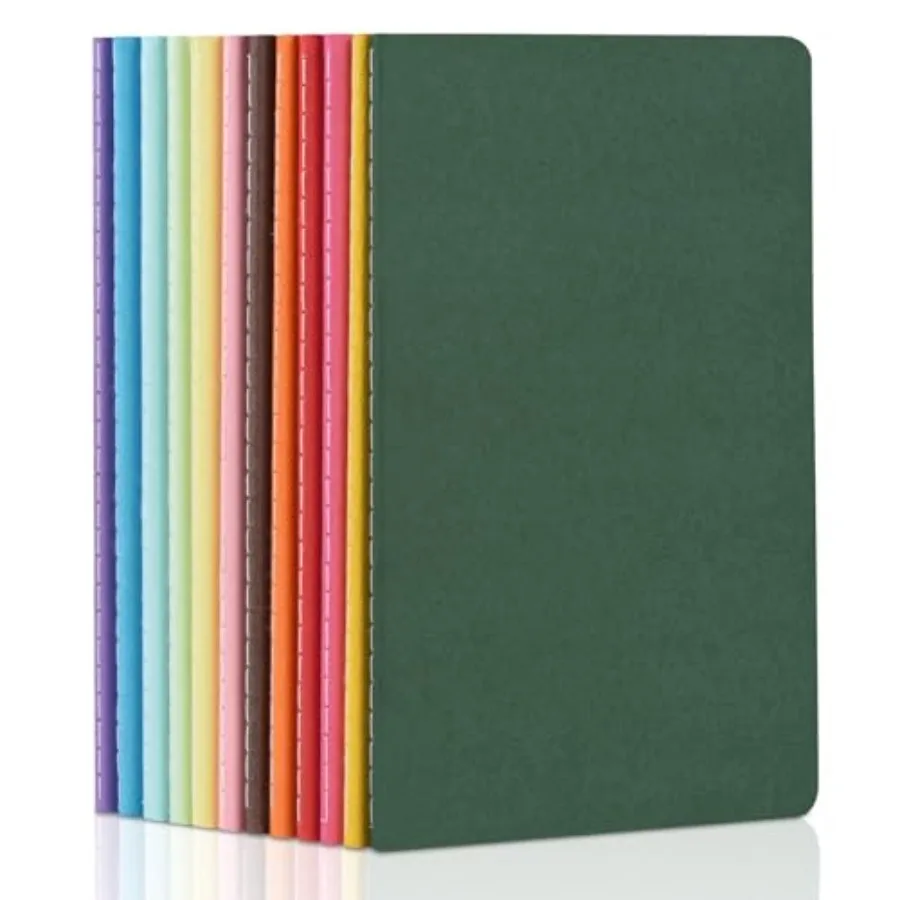 

Pack Colorful Blank Notebooks Bulk, A5 Journals with Colors, 60 Pages/30 Sheets, 8.3x5.5 Inch, Plain Paper, Travel Writing Jour