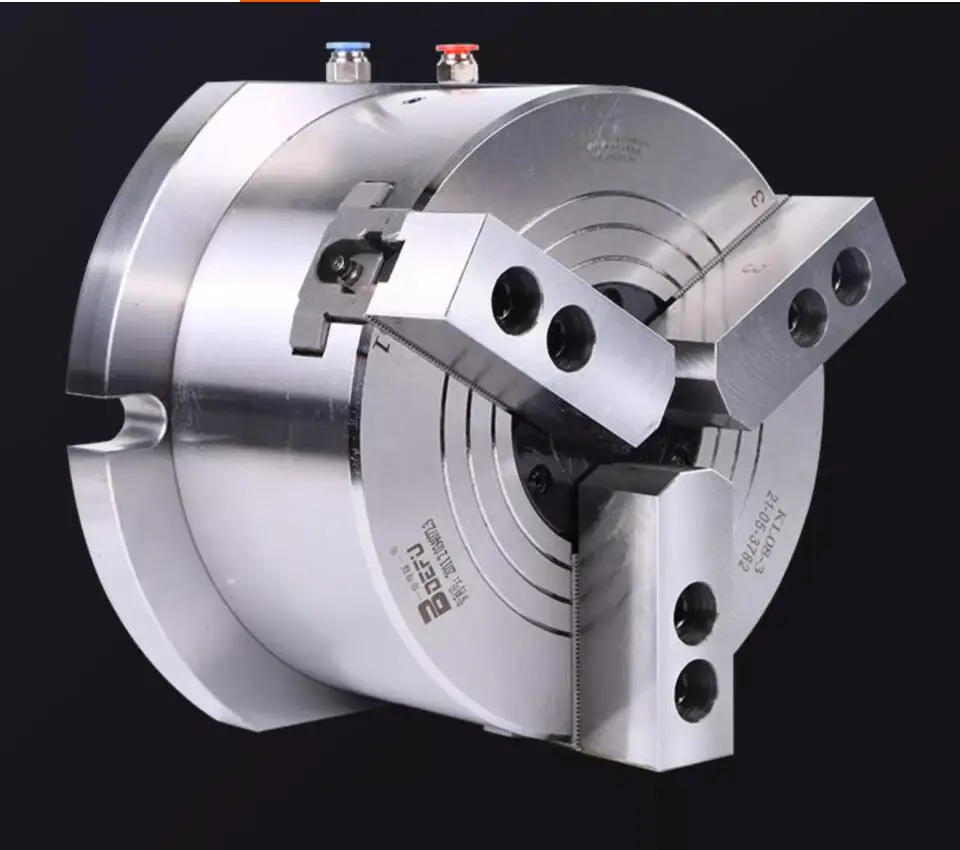Vertical hollow pneumatic chuck KL06Q-3 precision 3-jaw power chuck with 0.02mm for drilling, milling and tapping machines