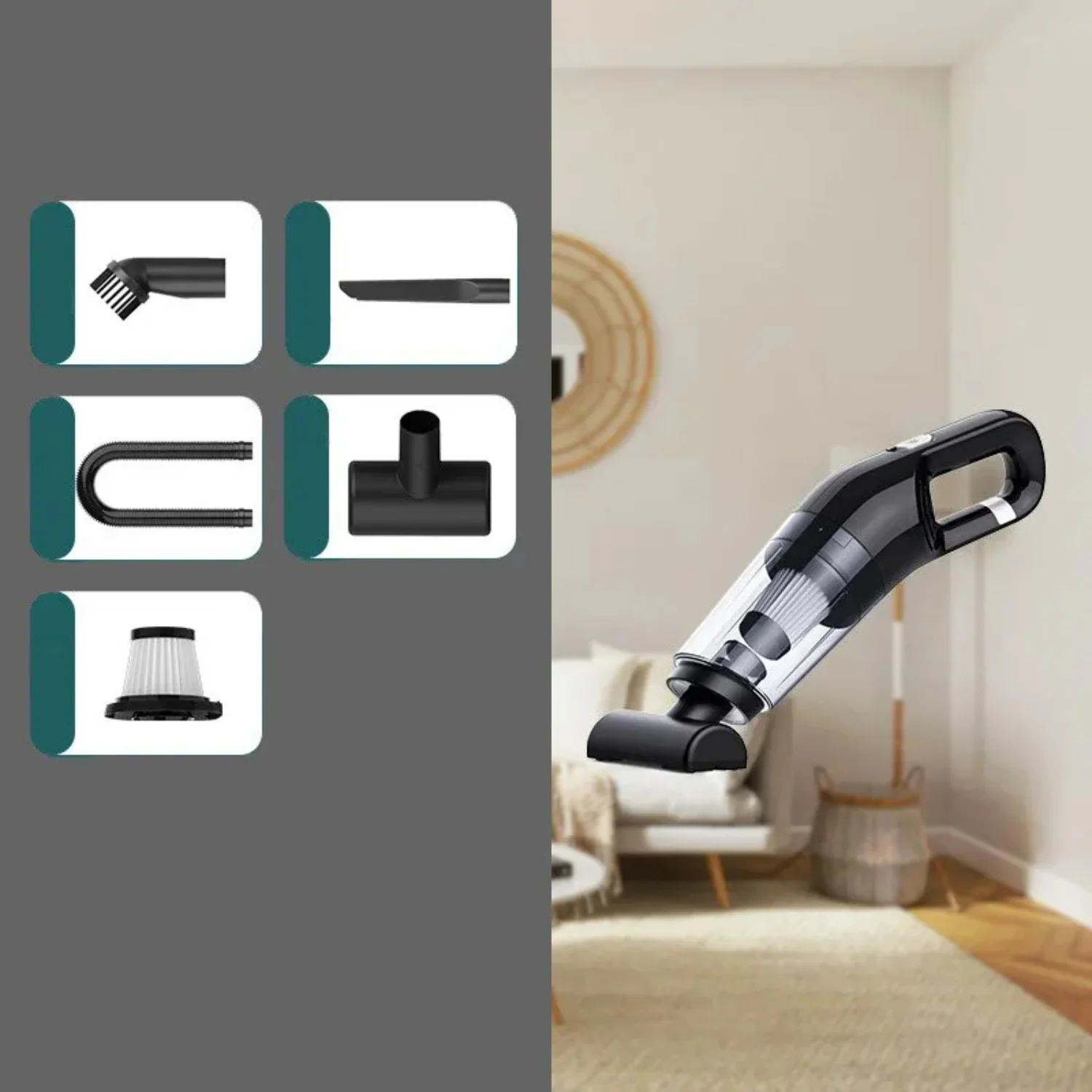 Car Mounted Wireless Vacuum Cleaner Household Handheld High Power Suction Mini Portable Vacuums Cleaners With Built-in Battery