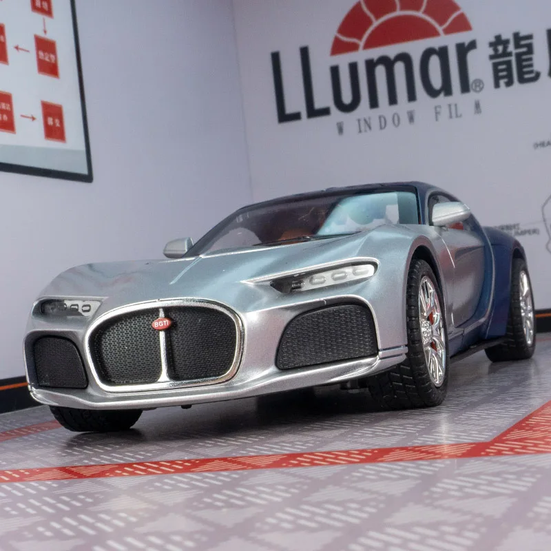 1:24 Bugatti Atlantico modello di auto in lega pull-back ammortizzatore acusto-ottico porta giocattolo e bagagliaio per bambini possono essere aperti.