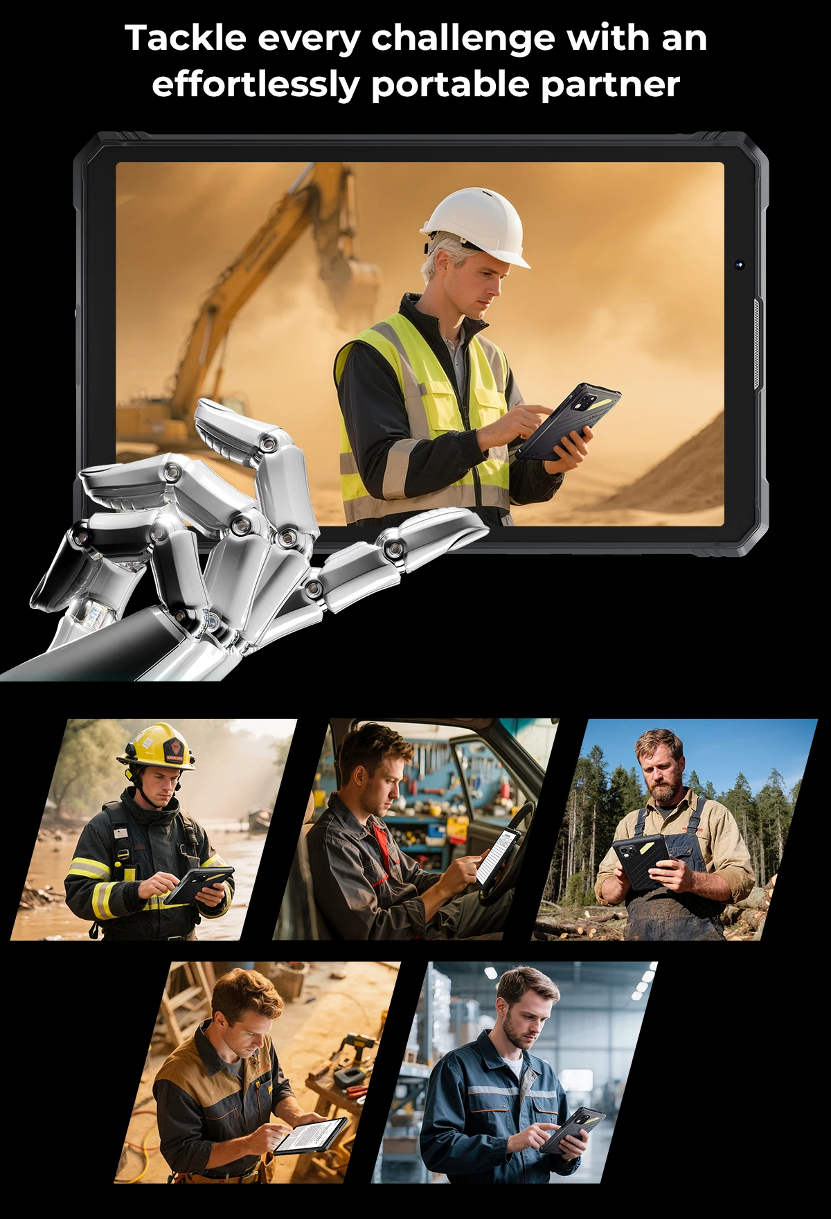 HOTWAV R11 Pro Octa-core Rugged Tablet 8.7'' HD 120Hz Display Lightweight 10150mAh Massive Battery 20W Fast Charging Shock-proof Waterproof Pad 8GB RAM+16GB Expansion 256GB ROM 64MP 16MP Camera Android 16 OS Tablet PC 1080P Global Dual 4G With Stylus Pen