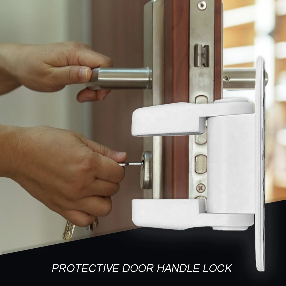 Blocco di sicurezza per bambini blocco della leva della porta porte a prova di bambino maniglia di sicurezza adesiva maniglia di sicurezza adesiva compatibile Standard