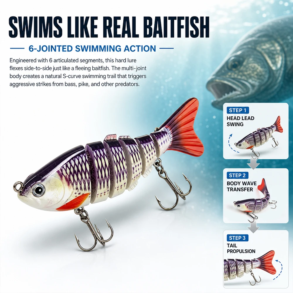 3 Pcs Multi Jointed Swimbaits - Fishing Hook Box ulasan dan harga