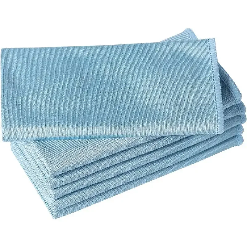 6 Pack Microfiber Glass Cleaning Cloth, 16 Inch X 16 Inch, Lint Free Quickly Clean Window, Glasses, Windshields, Mirrors