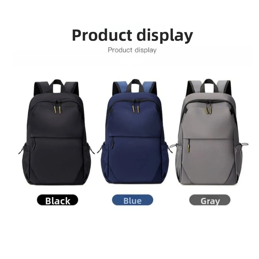 Tragbare Männer Rucksack Einfarbig Große Kapazität Student Rucksack Wasserdicht Leichte Oxford Tuch Rucksack Camping