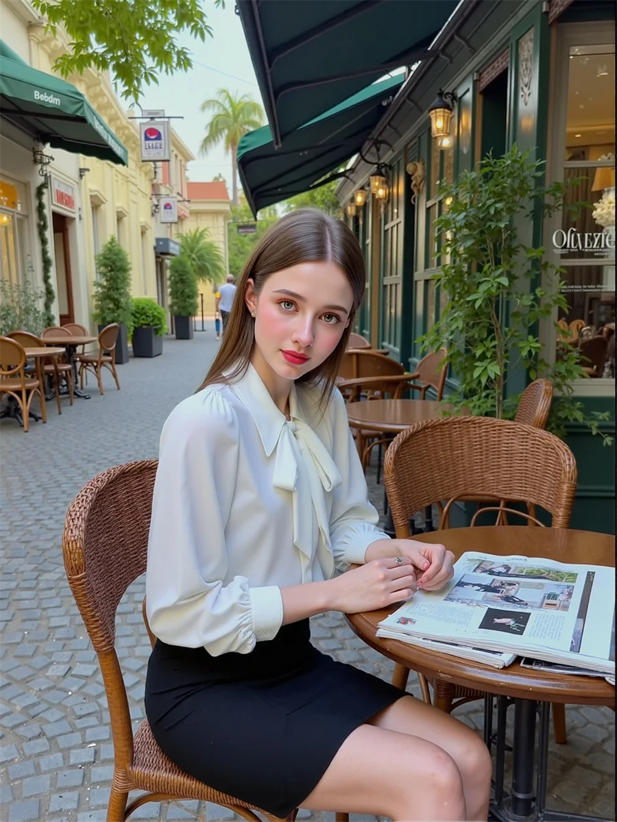 Lässige weiße Hemden, coole Langarmblusen, Damenbekleidung, Trend 2025, Herbst, Unisex, ausgestellte Spitze, feminin, feuchtigkeitsableitend, Urlaubsdrehung