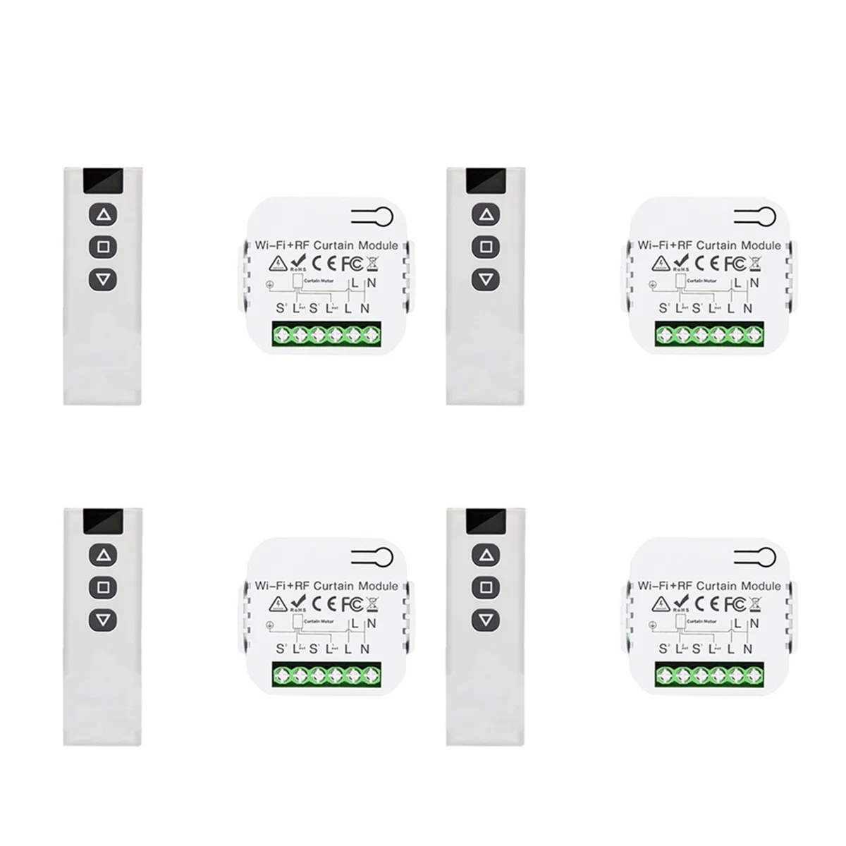 HLZS-4X Tuya 스마트 라이프 Wifi 433Mhz 전기 롤러 셔터 제어용 RF 원격이 있는 블라인드 커튼 스위치, 1RC 1RE
